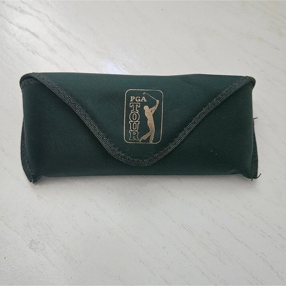 PGA tour green glasses sunglass case with hook and loop closure with soft case - Picture 2 of 7